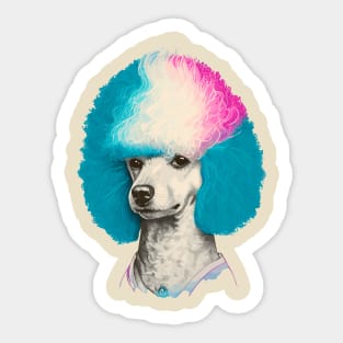 80s Style Bouffant Poodle Sticker